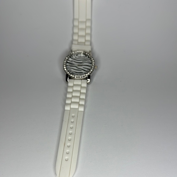 Chic Zebra Print Watch with Rhinestones - Picture 1 of 3